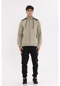 Resim Rowinger Omuz Panel Detaylı Fermuarlı Kapüşonlu Erkek Sweatshirt Green 