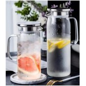 Resim Larimar 1500 ml Borosilikat Cam Su Sürahisi - Metal Kapaklı ve Isıya Dayanıklı 
