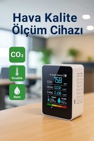 Resim FORTİCO Dijital 5in1 Hava Dedektörü Hava Kalite Ölçüm Cihazı 