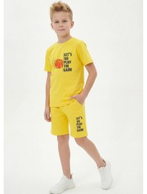 Resim Fyk Kids 3'lü Bisiklet Yaka Baskı Detaylı Renkli Kaprili Erkek Çocuk 6 Parça Alt Üst Takım Çok Renkli 