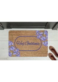 Resim Çok Renkli Dekoratif Çok Amaçlı Iç Ve Dış Kapı Önü Paspası Mor 