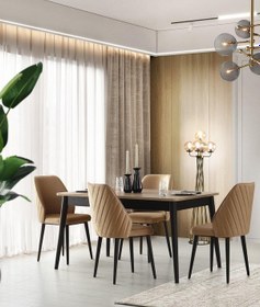 Resim Mercan Mdf Salon Yemek Masa Sandalye Takımı 90x145 001 