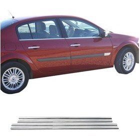 Resim R. Megane 2 Sedan Krom Cam Çıtası 4parça 2004-2010 Arası P.çelik 