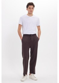 Resim Tudors Erkek Kahverengi Baggy Fit Rahat Kesim Modal Kumaş Soft Doku Beli Bağcıklı Yan Cepli Eşofman Altı-46290 