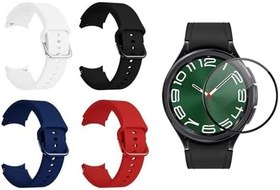 Resim Samsung Galaxy Watch 6 Classic 47mm için Silikon Kordon Kayış + Ekran Koruma Filmi - FC163 