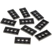 Resim LEGO Orjinal Technic Moc Custom Plate 2 X 4 Ortası Pin Delikli Düz Tuğla Siyah 8 Adet Gönderilecek 