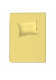 Resim %100 Pamuklu Bebek Lastikli Çarşaf 70x130+20 Bebek Yastık Kılıfı 35x45 Sarı 