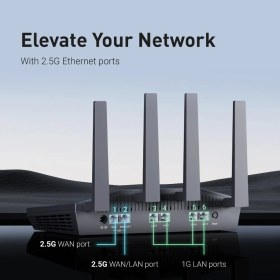 Resim Gl.inet GL-MT6000 (Flint 2) Wi-Fi 6 Yüksek Performanslı Ev Modemi 