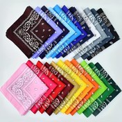 Resim 54.0cm Çok Fonksiyonlu Kare Mendil Polyester Sihirli Açık Hava Sporları Bisiklet Yüz Maskesi Başörtüsü 