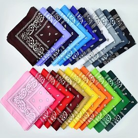 Resim 54.0cm Çok Fonksiyonlu Kare Mendil Polyester Sihirli Açık Hava Sporları Bisiklet Yüz Maskesi Başörtüsü 