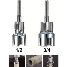 Resim 2’ Li Set Iç Dış Plastik Boru Diş Açma Seti 1/2 ve 3/4 Inç Borularla Uyumlu 