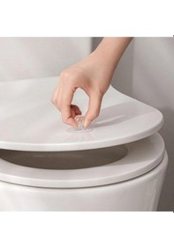 Resim Kristal Görünümlü Klozet Kapak Tutucu Hijyen Aparatı Yapışkanlı 2 Adet Şeffaf 