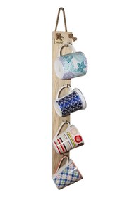 Resim Doğal Ahşap Rustik Duvar Askısı Fincanlık Kupa Askısı 4lü 