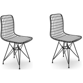 Resim Knsz kafes tel sandalyesi 2 li mazlum syhtalen ofis cafe bahçe mutfak 