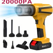 Resim Elde Taşınabilir Fırçasız Motorlu Süpürge Yüksek Güç 20000Pa Emiş, 1500mAh*5 Pil ile 4'ü-1 Arada Kablosuz Vakum Makinesi, Araba İçi, Ev ve Ofis Temizliği için Uygun 