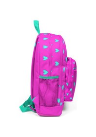 Resim Coral High Kids Neon Pembe Su Yeşili Kalp Desenli Dört Bölmeli USB Şarjlı Kulaklık Çıkışlı Okul Sırt Çantası 23277 Pembe - Su Yeşili 