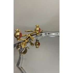 Resim Çelik Yuvarlak Dalgalı Nar Aksesuarlı Kek Kurabiye Standı Ayaklı Ikramlık 