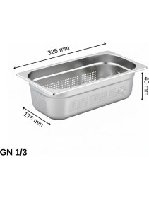 Resim Üret Çelik Üret Delikli gastronom Küvet Gn 1/3 40 mm 1,5 lt 