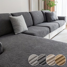 Resim 1 adet Esnek Koltuk Kılıfı - Modern Kaymaz Koltuk Koruyucu, Evcil Hayvan Dostu Elastik Kılıf Oturma Odası İçin, L Şeklinde & Tüm Koltuklara Uyar 