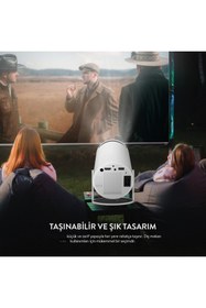 Resim GÜMÜŞTEKNO Taşınabilir HD Projeksiyon - Android TV, Kablosuz Ekran Yansıtma, Bluetooth, HDMI, USB Hediyeli 