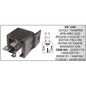 Resim Mini Role 12V 80A Guclu Fan Rolesi Universal 504628886 