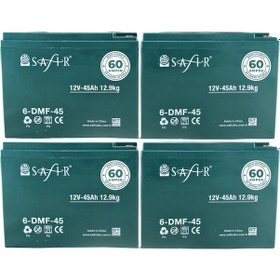 Resim Safir Jel Akü 12 V - 45+ Ah 12.9kg 60 Ah Uyumlu 4'lü Set 