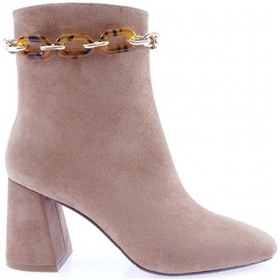 Resim Dgn 22k420-22k Kadin Kalin Zincir Aksesuarli Topuklu Bot 22K420-1710-R1920 Vizon Süet 
