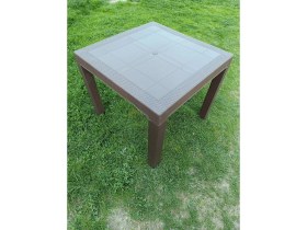 Resim Evko Mobilya Rattan 90X90 Masa, Plastik Masa, Bahçe Balkon Teras Masası, Kare Masa, Dış Mekan Masası 