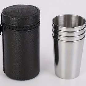 Resim 1 takım şarap bardakları, 4 şarap bardağı + 1 siyah bardak kılıfı, taşınabilir şişe beyaz şarap bardağı küçük kamp için şarap bardağı, taşınabilir bira bardağı viski bardağı 