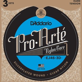 Resim D'Addario EJ46-3D Pro-Arte Klasik Gitar Tel Seti (3'lü Ekonomik Paket - Sert/Hard Tansiyon) | Yüksek Gerilim, Güçlü Projeksiyon ve Uzun Ömürlü Akort Kararlılığı 