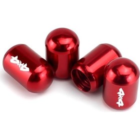 Resim 4 Adet/takım Alüminyum Alaşımlı Otomatik Amerikan Tarzı Lastik Kapsül Vana Kapağı Kırmızı 