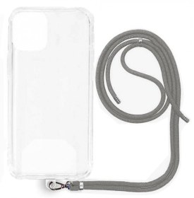 Resim iPhone 16 Plus İp Askılı Şeffaf Silikon Kılıf Gri 