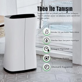 Resim Nem Alma Cihazı, 10L Günlük Kapasite, 40M²+ Alanlar Için, Otomatik Kapanma, Zamanlayıcılı 