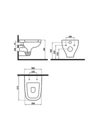 Resim Newarc - Energy Rimless Asma Klozet Kapak Dahil - 2823+7804 Beyaz 