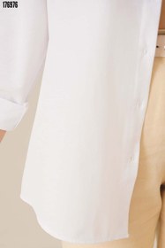 Resim 103901 Oversize Basic Tesettür Gömlek Beyaz 