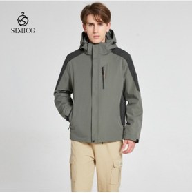 Resim Simicg Astarlı Kapüşonlu Su Geçirmez Ve Rüzgar Geçirmez Softshell Mavi 