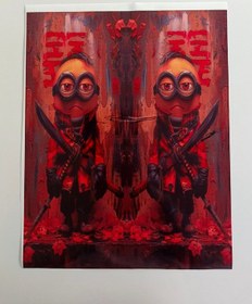 Resim Araç Kapı Direk Kaplama Folyosu Sarı Savaşcı Desenli Drk26 Sağ Sol Takım 2 Adet - 22x50 Cm 