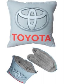 Resim Caisya Butik Toyota Baskılı Battaniyeli Yastık Opsiyonel Kırlent 