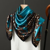 Resim 1 adet 89.99x89.99 cm Şık Leopar Desenli Kare Şal - Lüks Polyester, Hafif ve Şık Tüm Mevsimler İçin, Dış Mekan Başlık, Plaj veya Moda Aksesuarı İçin Mükemmel, Plaj Aksesuarı | Leopar Desenli | Hafif Kumaş 