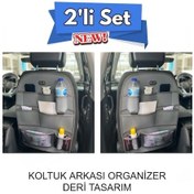 Resim Nissan Qashqai Deri Koltuk Arkası Organizer Koruyucu Gri 2 Adet Fs 