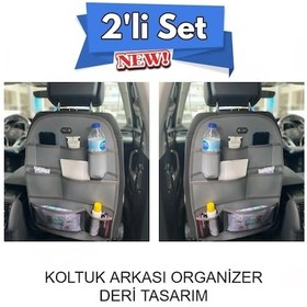 Resim Nissan Qashqai Deri Koltuk Arkası Organizer Koruyucu Gri 2 Adet Fs 