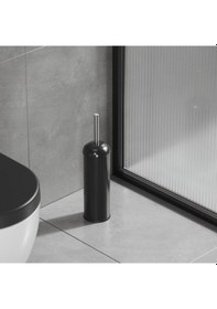 Resim Aqua Bagno Smile Klozet Ve Tuvalet Fırçası , Mat Siyah Siyah 