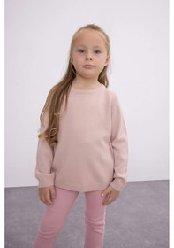 Resim Defacto Kız Bebek Açık Pembe Bisiklet Yaka Basic Düz Triko Kazak X8187A224AUPN262 Pembe 