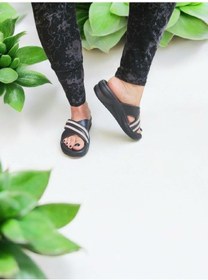 Resim Parlak Taş Detaylı Eva Havuz,deniz,plaj Terliği Siyah 