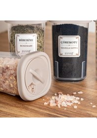 Resim Porsima 1061 Döner Kapaklı Baharatlık Seti 12'li 350 CC Cappuccino 