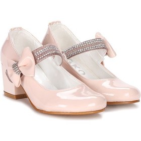 Resim Kiko Kids Kiko 752 Rugan Günlük Kız Çocuk 4 Cm Topuk Babet Ayakkabı Pudra 