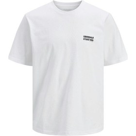 Resim Jack & Jones Jorvesterbro Back Tee Ss Crew Neck P.beyaz Renkli 
