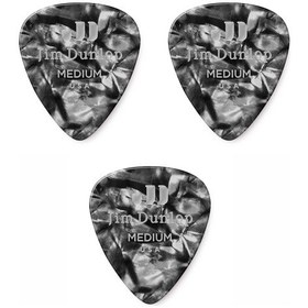 Resim Jim Dunlop 483r02md 3 Adet Gitar Penası Genuine Celluloid Black Pearloid Medium 