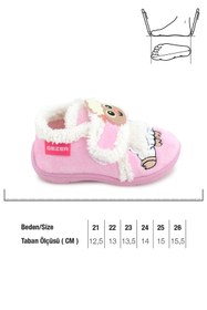 Resim Gezer Bebe Kız Çocuk Kışlık Cırtlı Ayarlanabilir Günlük Okul Kreş Panduf Ayakkabı 