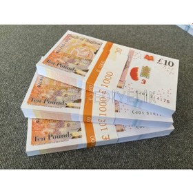 Resim 300 ADET 10 STERLİN BANKNOT POUND PARA GEÇERSİZ DÜĞÜN İÇİN PARALA 